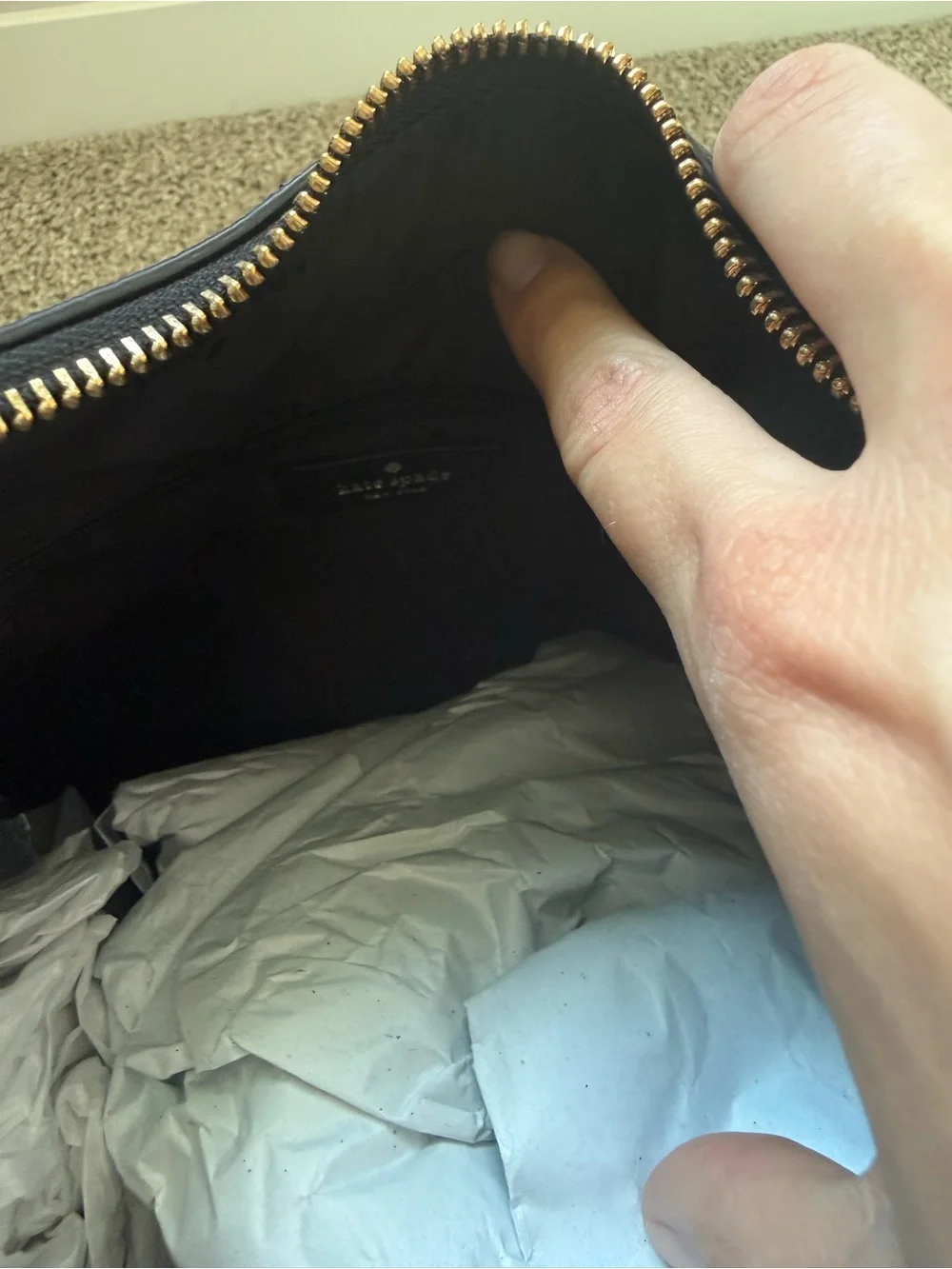 Kate Spade New York Black Pebbled Leather Hobo Bag
